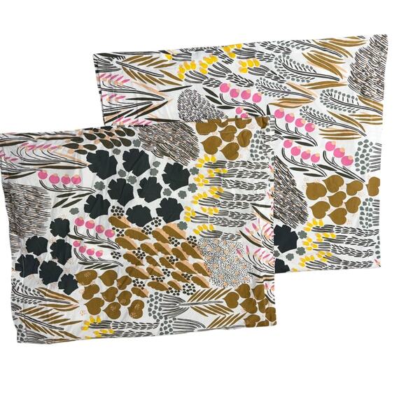 Marimekko Pieni Letto King Pillow Shams Pillow Cases Cotton Percale Floral Boho - Picture 1 of 10